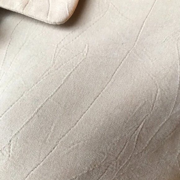 Laura Scott Petite Vintage Button-Down Blouse: Textured Taupe Shirt, Women's 14P - Picture 11 of 14